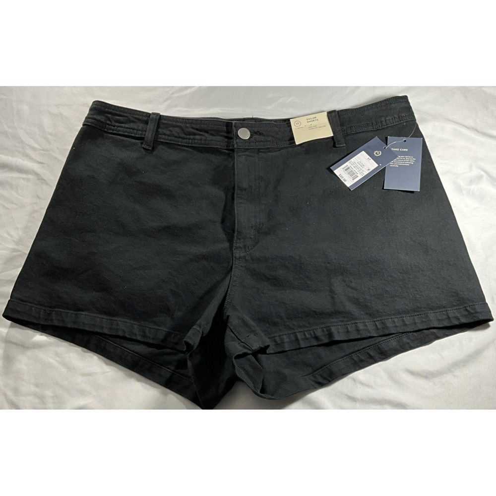 Universal Thread High-Rise Fitted Hip Slim Leg Black Sailor Shorts Size 17